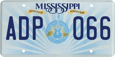 MS license plate ADP066