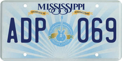 MS license plate ADP069