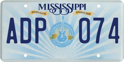 MS license plate ADP074