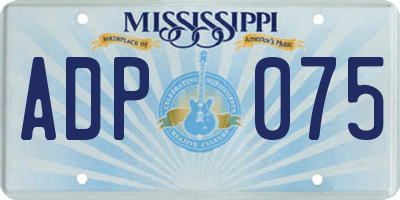 MS license plate ADP075