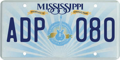 MS license plate ADP080
