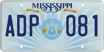 MS license plate ADP081