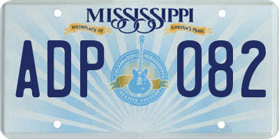 MS license plate ADP082