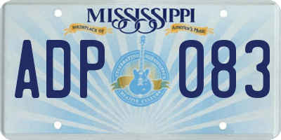 MS license plate ADP083