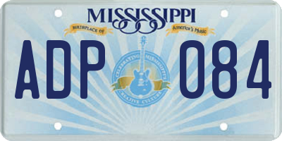 MS license plate ADP084