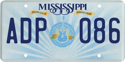 MS license plate ADP086