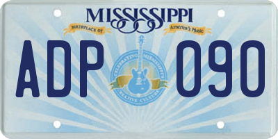 MS license plate ADP090