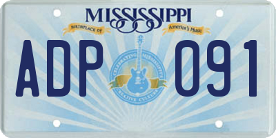 MS license plate ADP091
