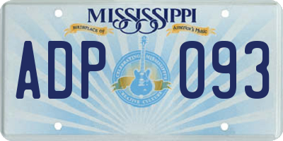MS license plate ADP093