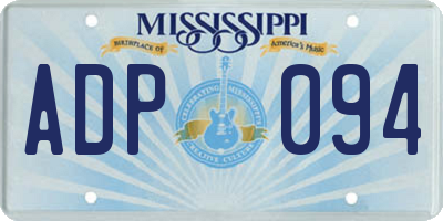 MS license plate ADP094