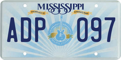 MS license plate ADP097