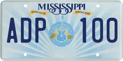 MS license plate ADP100