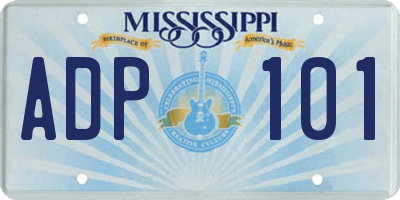 MS license plate ADP101