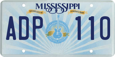 MS license plate ADP110