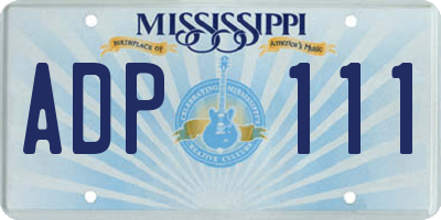 MS license plate ADP111