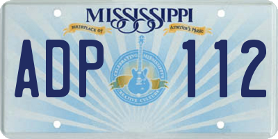 MS license plate ADP112