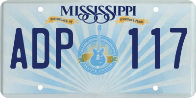 MS license plate ADP117