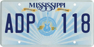 MS license plate ADP118