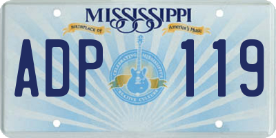 MS license plate ADP119