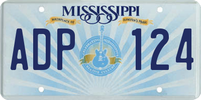 MS license plate ADP124