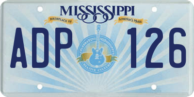 MS license plate ADP126