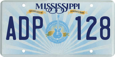 MS license plate ADP128
