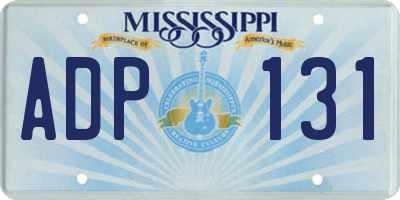 MS license plate ADP131