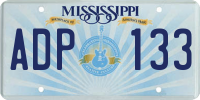 MS license plate ADP133
