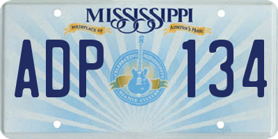 MS license plate ADP134