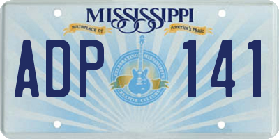 MS license plate ADP141