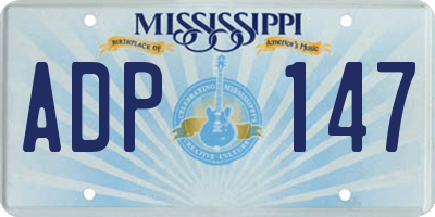 MS license plate ADP147