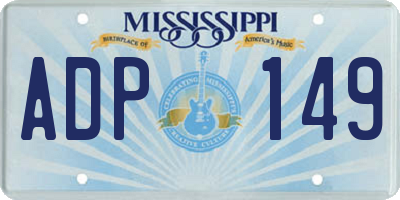 MS license plate ADP149