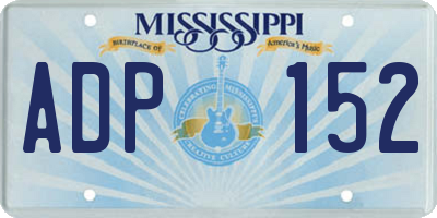 MS license plate ADP152