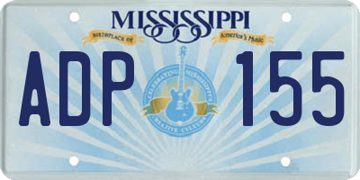 MS license plate ADP155