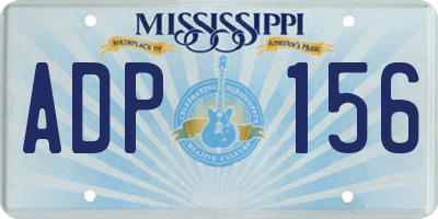 MS license plate ADP156