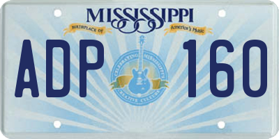 MS license plate ADP160