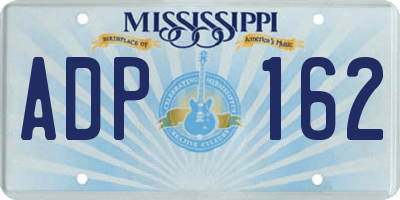 MS license plate ADP162