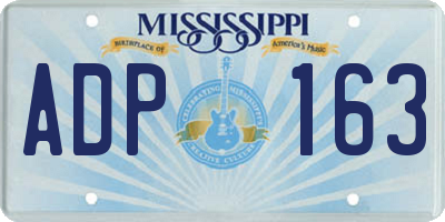 MS license plate ADP163