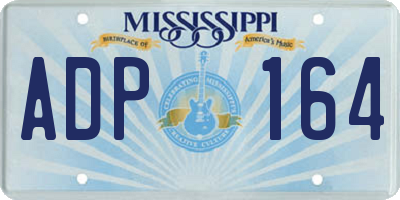 MS license plate ADP164