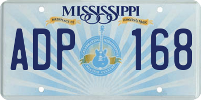 MS license plate ADP168