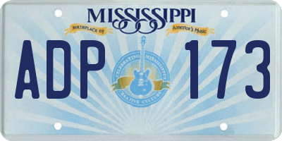 MS license plate ADP173