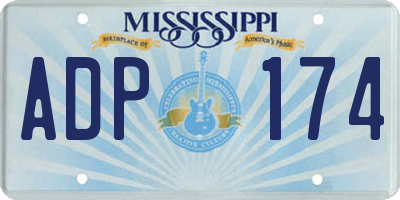 MS license plate ADP174