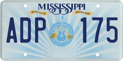 MS license plate ADP175