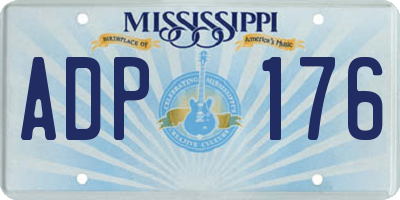 MS license plate ADP176
