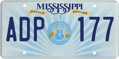 MS license plate ADP177