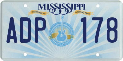 MS license plate ADP178