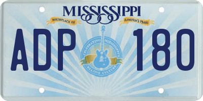 MS license plate ADP180