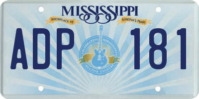 MS license plate ADP181