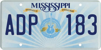 MS license plate ADP183
