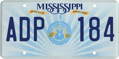 MS license plate ADP184
